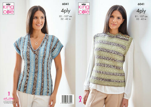 Knitting Pattern Pullover & Top King Cole Norse 4 Ply - 6041