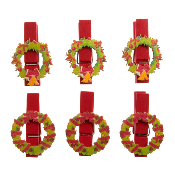 Trimits Craft Embellishment Christmas Wreath Pegs 6 Pcs - C1712