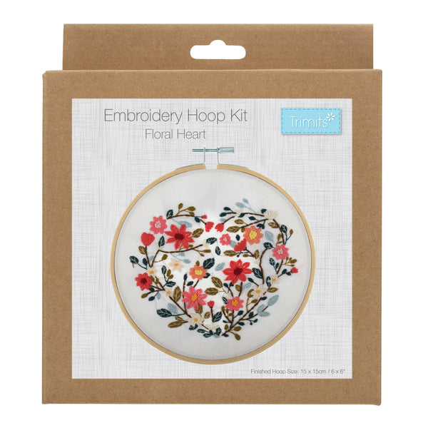 Trimits Embroidery Hoop Kit Floral Heart - TCK045