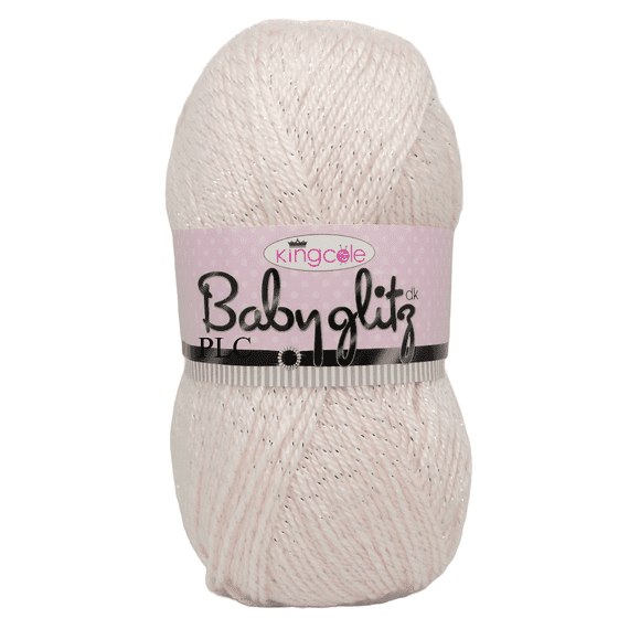 King Cole Baby Glitz DK Baby Yarn 100g - Powder Pink 3980