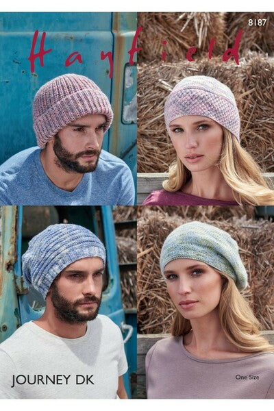 Knitting Pattern Hats Sirdar Journey DK - 8187