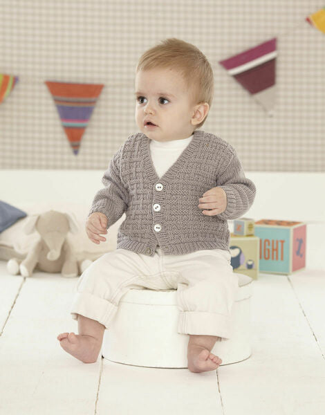 Knitting Pattern Baby V-Neck Cardigans Birth to 7 Years Sirdar Snuggly DK - 4657