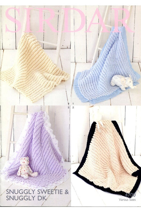 Knitting Pattern Blankets in Sirdar Snuggly Sweetie and Snuggly DK 4700