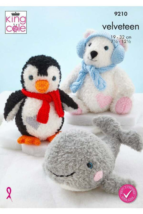 Knitting Pattern Velveteen Polar Creatures in King Cole Velveteen 9210