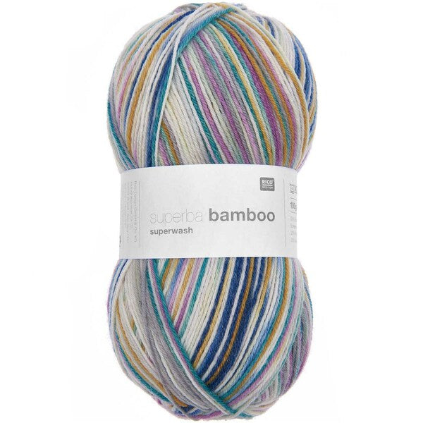Rico Superba Bamboo Superwash 4 Ply Sock Yarn 100g - Lilac-Mint 039