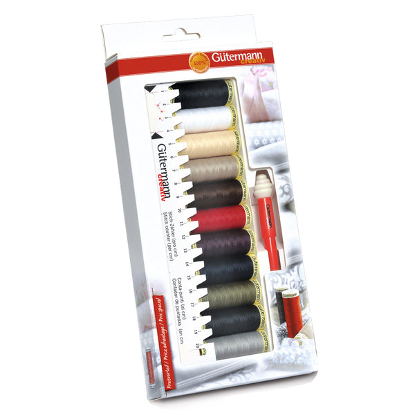 Gutermann Thread Set Sew-All 11 x 100m, Ruler & Seam-fix Assorted - 734578