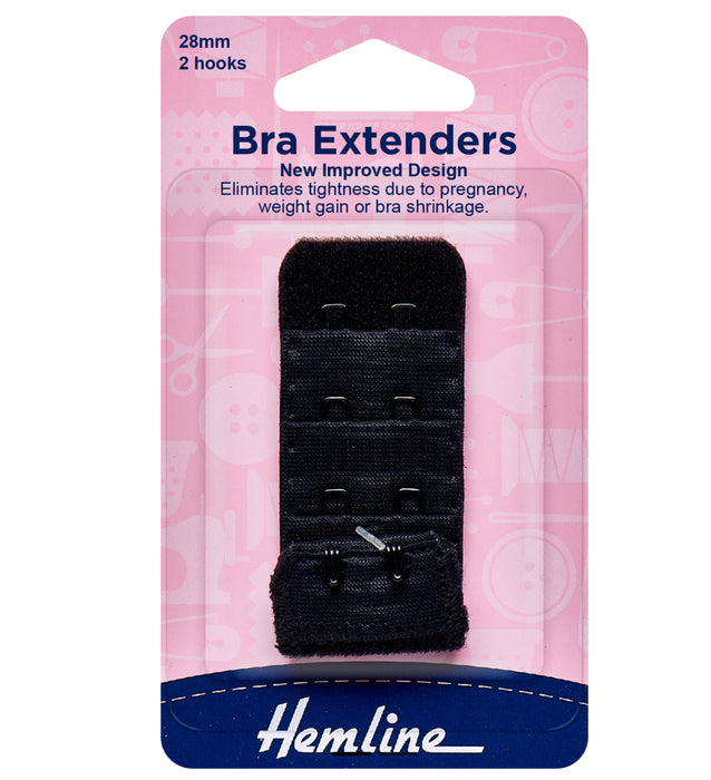 Hemline Bra Extender 28mm Black - H771.28.B