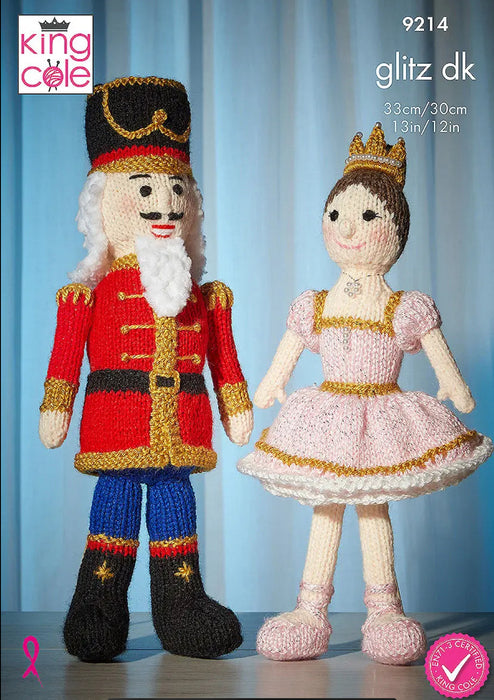 Knitting Pattern The Nutcracker & Princess in King Cole Glitz DK 9214