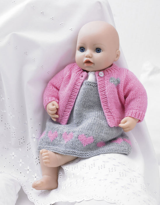 Knitting Pattern Baby Dolls Outfit in Hayfield Bonus DK 2485