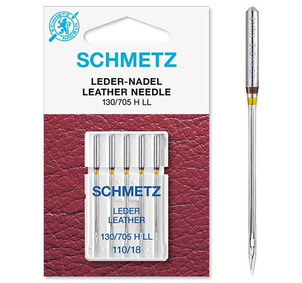 Schmetz Sewing Machine Needles Leather  110/18 - 130/705 H LL