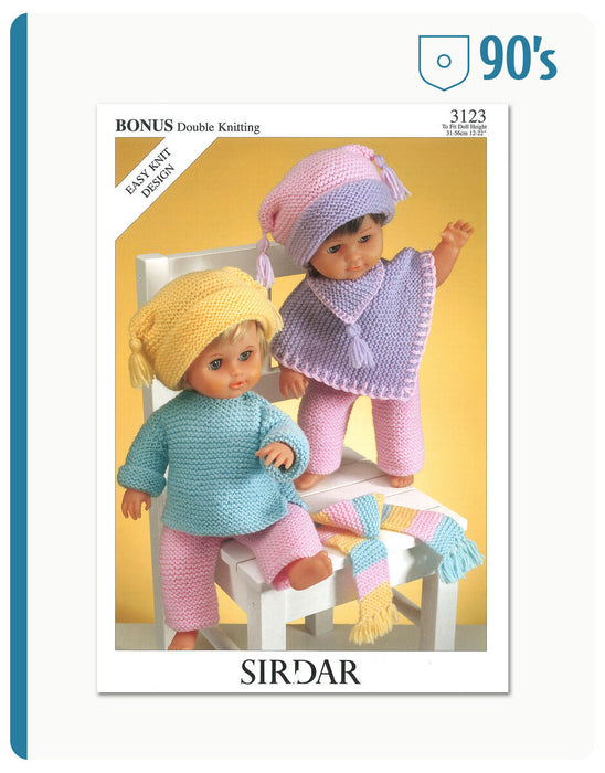 Knitting Pattern Doll’s Outfit in Sirdar Bonus DK 3123