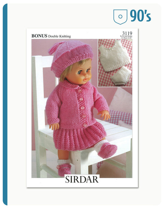 Knitting Pattern Doll’s Outfit in Sirdar Bonus DK 3119