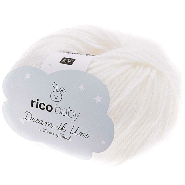 Rico Baby Dream Uni DK Baby Yarn 50g - White 001