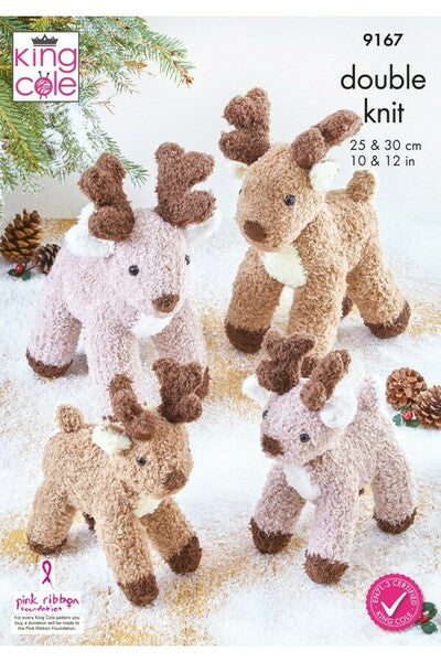 Knitting Pattern Reindeers in Truffle King Cole - 9167