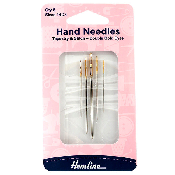 Hemline Double Gold Eye Hand Needles - H203.1424.DE