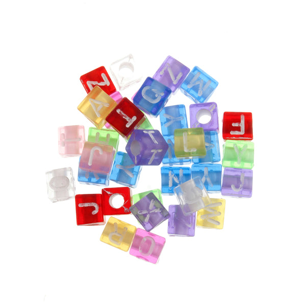 Trimits Alphabet Beads Transparent Plastic 6mm Pack of 100 - CBAC