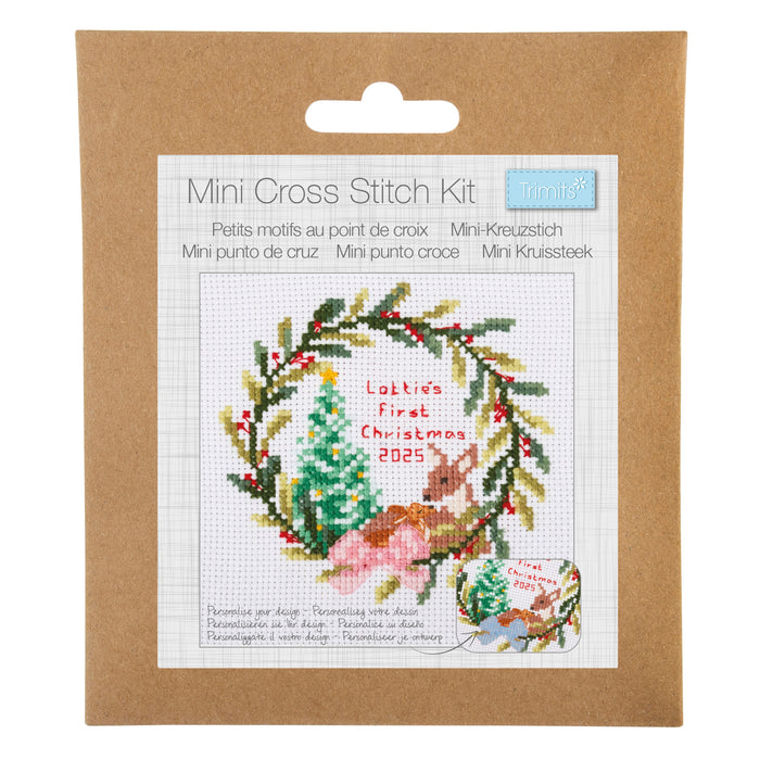 Trimits Mini Cross Stitch Kit Baby’s 1st Christmas GCS225