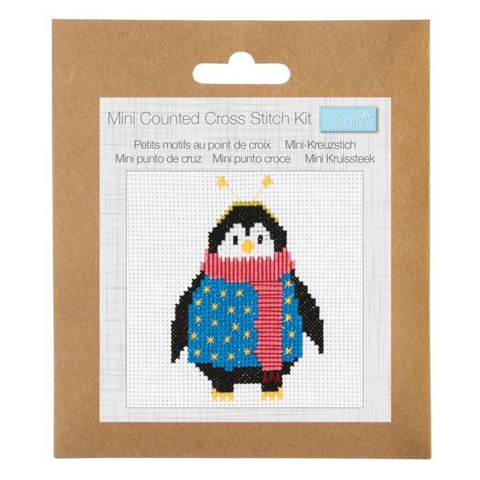 Trimits Mini Cross Stitch Kit Cosy Penguin GCS209