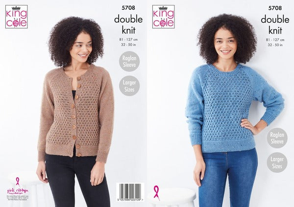 Knitting Pattern Cardigan & Sweater King Cole Big Value Tweed DK - 5708