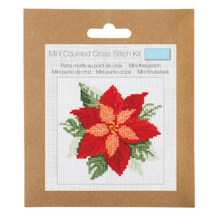Trimits Mini Cross Stitch Kit Poinsettia GCS199