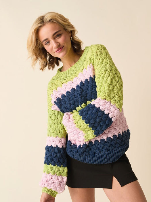 Knitting Pattern Stripes But Better Sweater in Sirdar Stories Chunky 10872