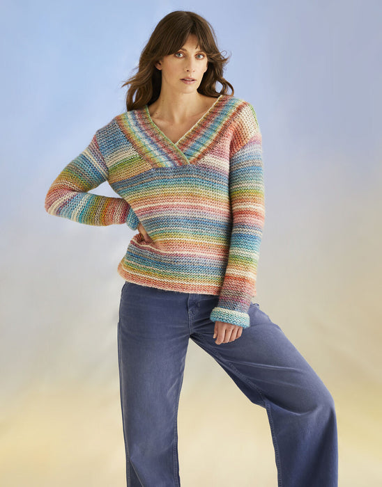 Knitting Pattern High Tide Sweater in Sirdar Jewelspun With Wool Chunky 10701