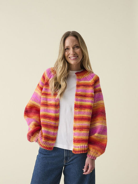 Knitting Pattern One Piece Raglan Cardigan in Hayfield Spirit Chunky 10859