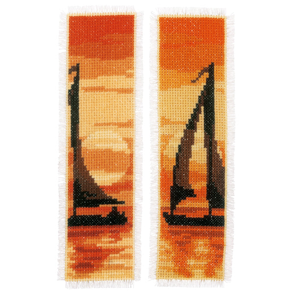 Vervaco Counted Cross Stitch Kits Bookmarks Set of 2 Sailing At Sunset - PN-0170465