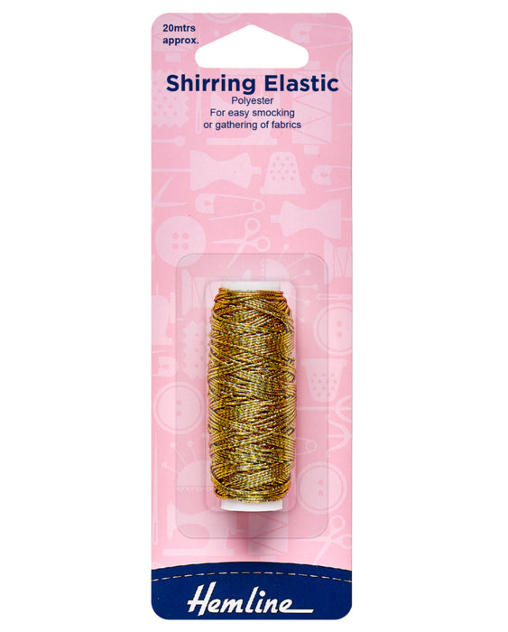 Hemline Shirring Elastic Gold - H600.GD