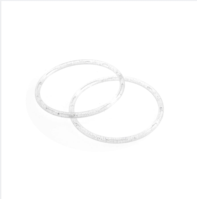 Trimits Plastic Round Bag Handles 13cm 2 Pcs Silver - CFH1\SG