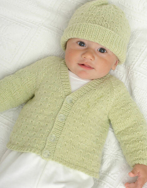 Knitting Pattern Baby Cardigan Hats Mittens & Booties  Sirdar Snuggly DK Baby 1815