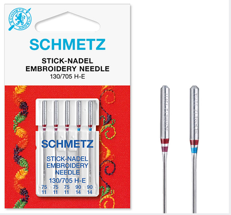 Schmetz Sewing Machine Needles Stick Embroidery Assorted