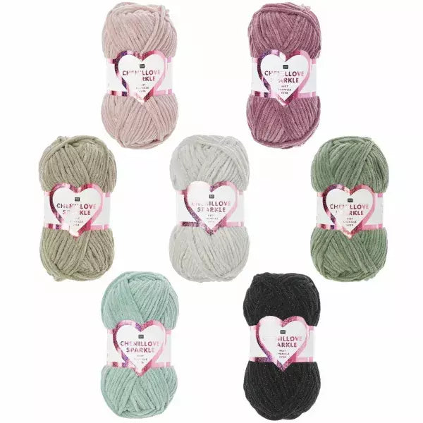 Rico Design Chenillove Sparkle Chunky Yarn 100g - All Shades
