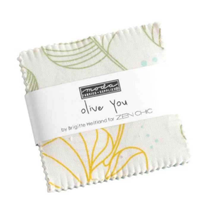 Moda Mini Charm Pack Olive You By Brigitte Heitland for ZEN CHIC 1880MC