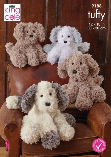 Knitting Pattern Dogs In Tufty King Cole Tufty - 9188
