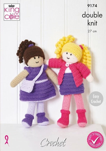 Crochet Pattern Amigurumi Chrochet Dolls King Cole Big Value DK - 9174