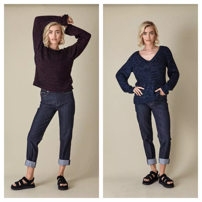 Knitting Pattern Sweaters in King Cole Firefly Aran 6448