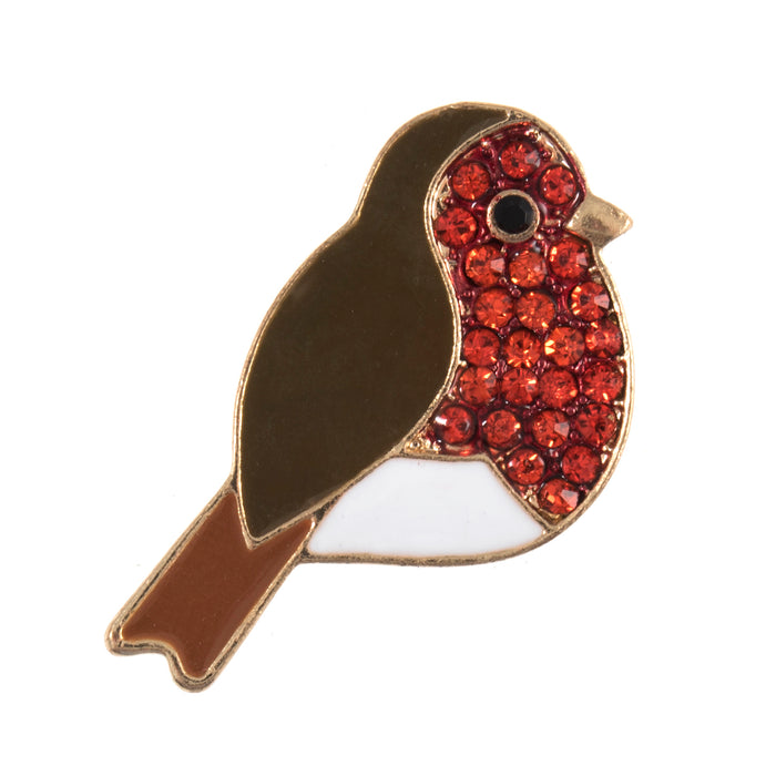 Trimits Christmas Diamanté Robin Button G459525\60