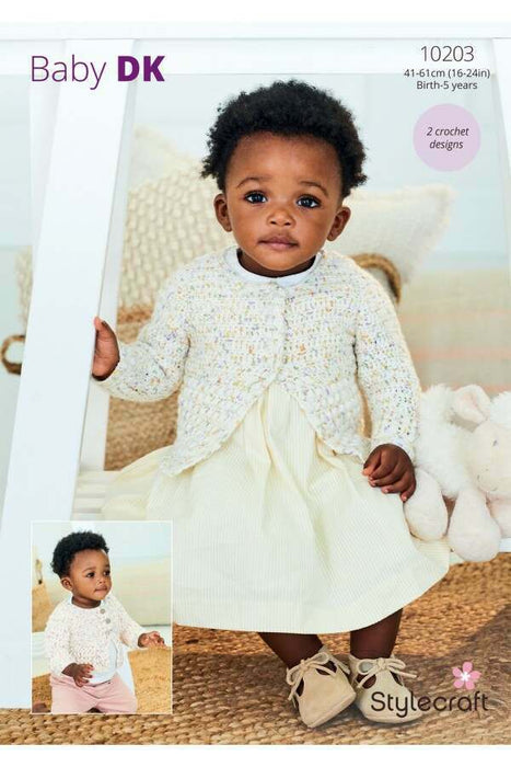Crotchet Pattern Cardigans 0-5 Years in Stylecraft Bambino Dotty DK 10203