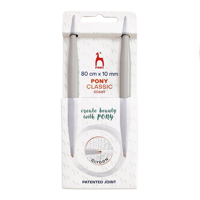 Pony Classic Fixed Circular Knitting Needles 10.00mm 80cm P50669