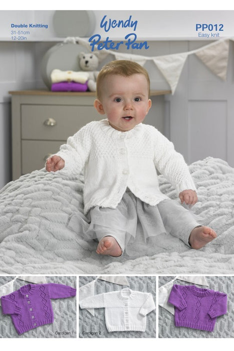 Knitting Pattern Cardigans & Sweater in Wendy Peter Pan DK PP012