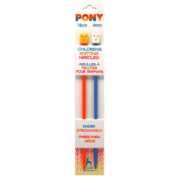 Pony Childrens Single-Ended Knitting Needles 4.00mm 18cm P61659