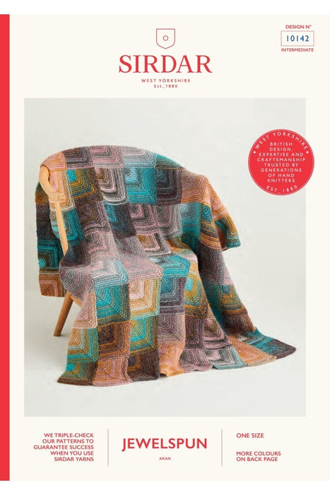 Knitting Pattern Domino Blanket in Sirdar Jewelspun Aran 10142