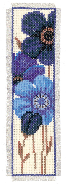 Vervaco Counted Cross Stitch Kit Bookmark - Blue Flowers 2 - PN-0144264