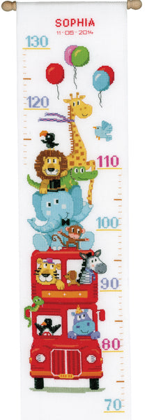 Vervaco Counted Cross Stitch Kit - Height Chart Funny Bus - PN-0147792