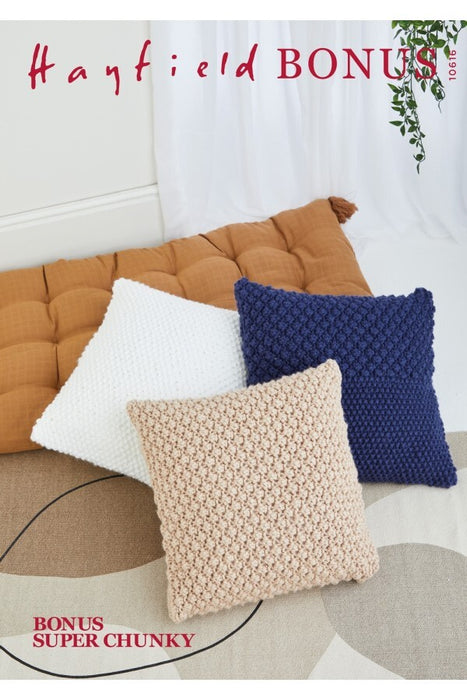 Knitting Pattern Cushion Covers in Hayfield Bonus Super Chunky 10616