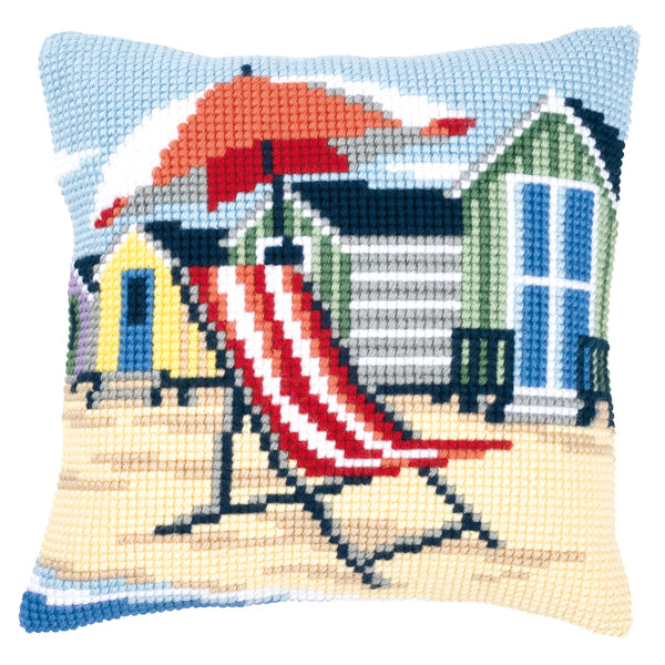 Vervaco Cross Stitch Kit Cushion - On The Beach - PN-0145641