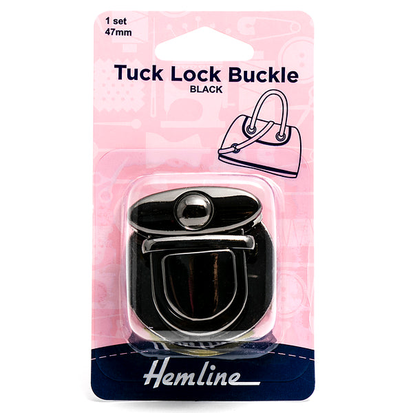 Hemline Tuck Lock Buckle 47mm Nickel Black 1 Set - H4509.47.NB