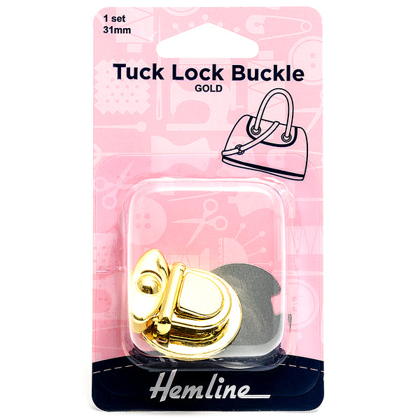 Hemline Tuck Lock Buckle 31mm Gold 1 Set - H4509.31.GD