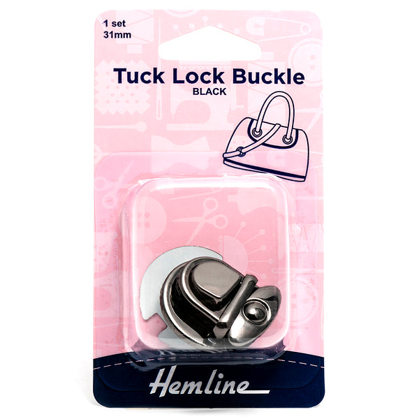 Hemline Turn Lock Buckle 31mm Nickel Black - H4509.31.NB